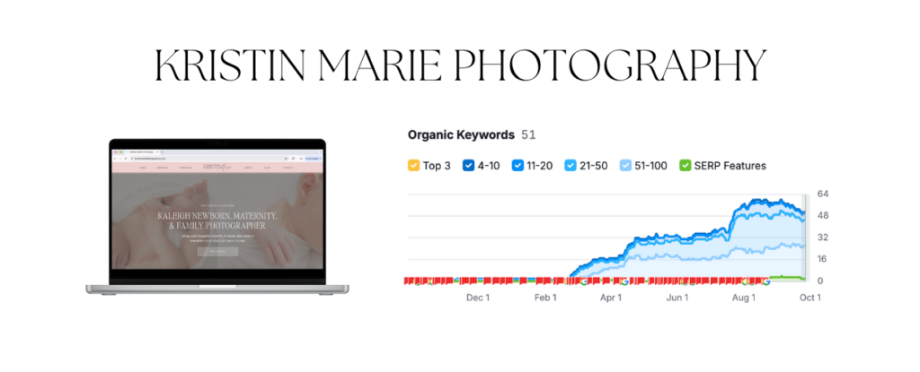 seo results for photographer displayed in a graph