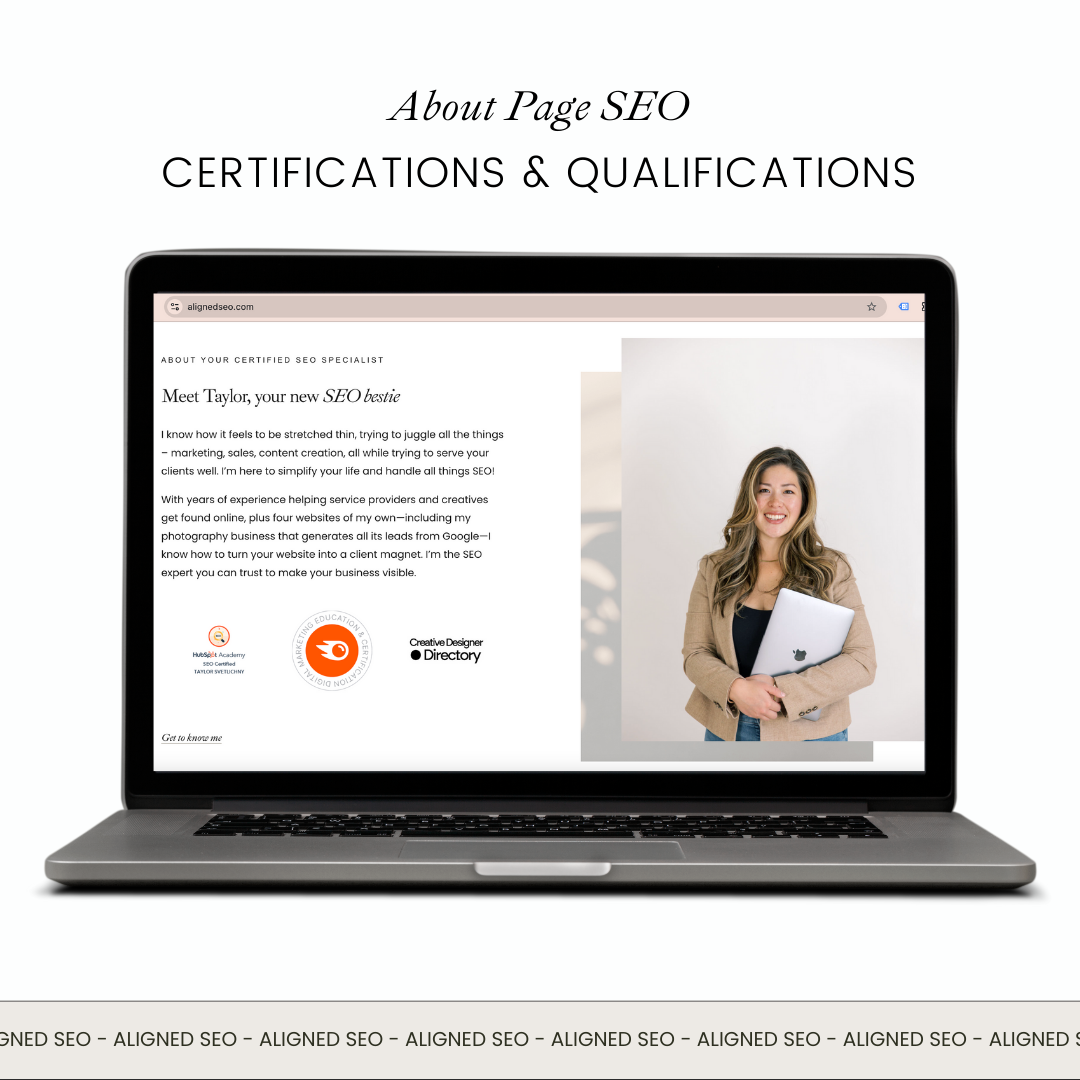 about page seo certifications