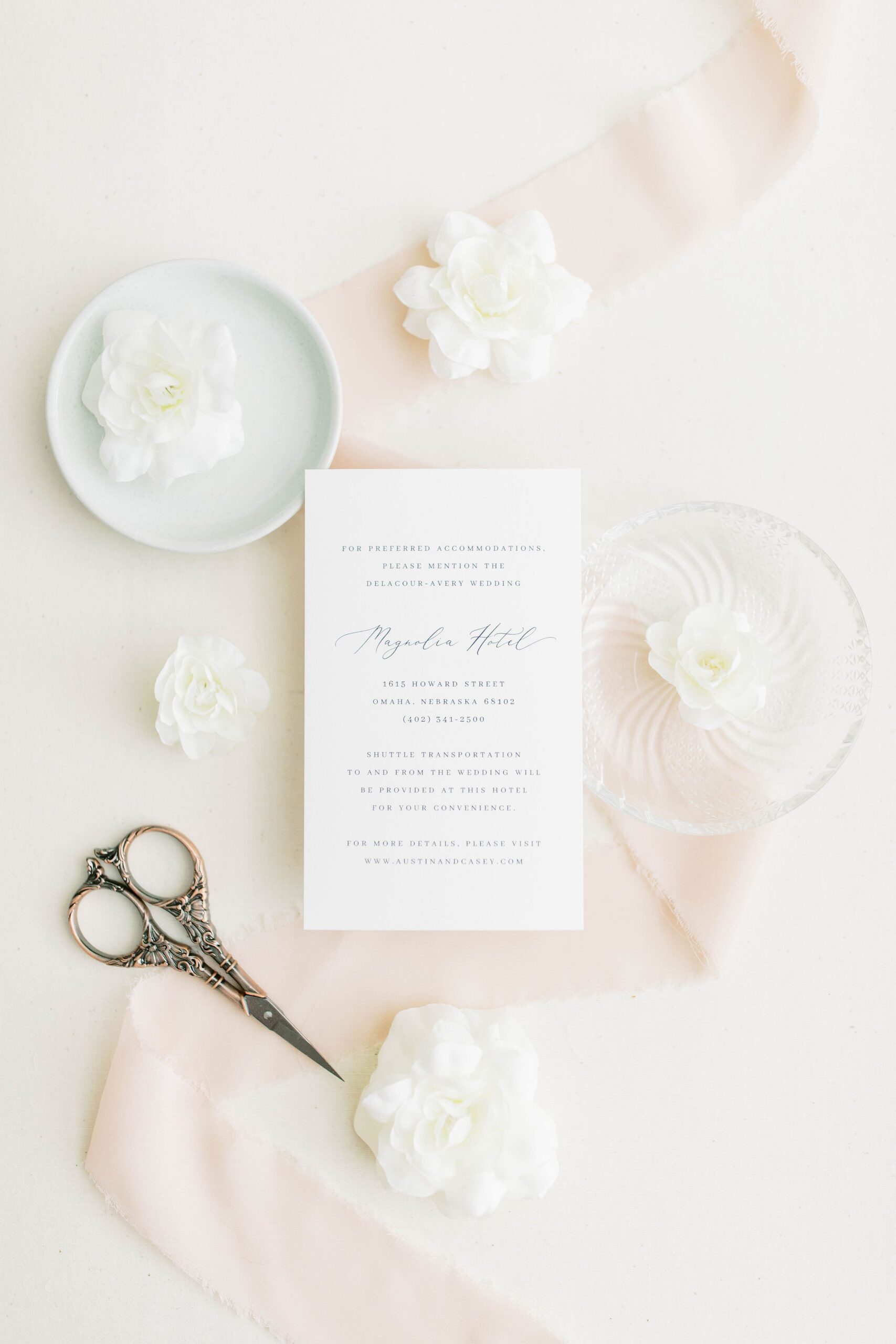 wedding invite and details to show wedding photographer seo