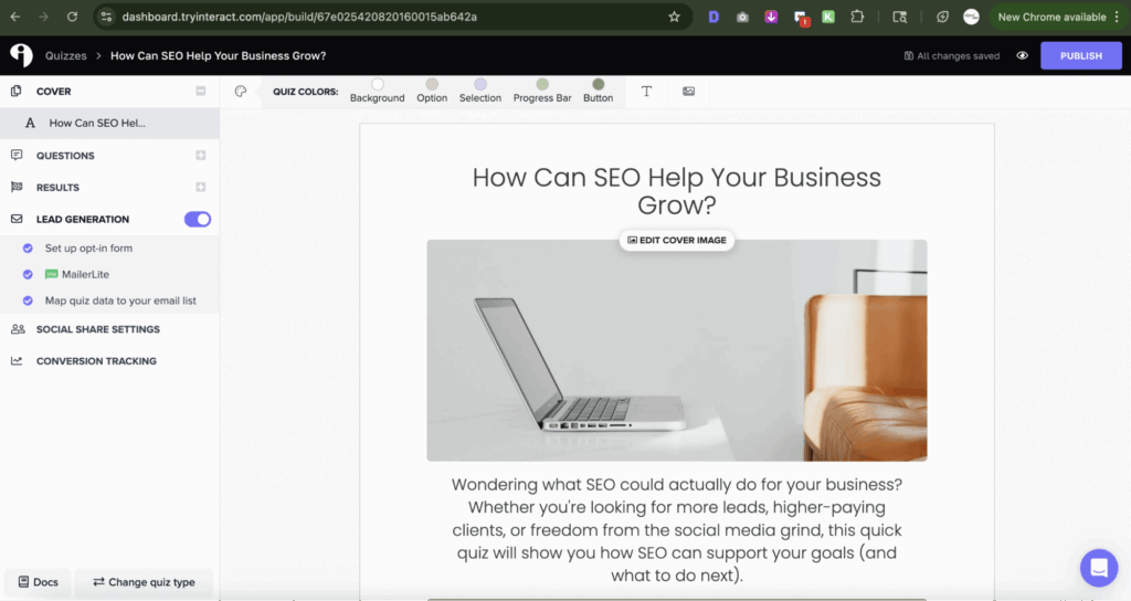 seo quiz making