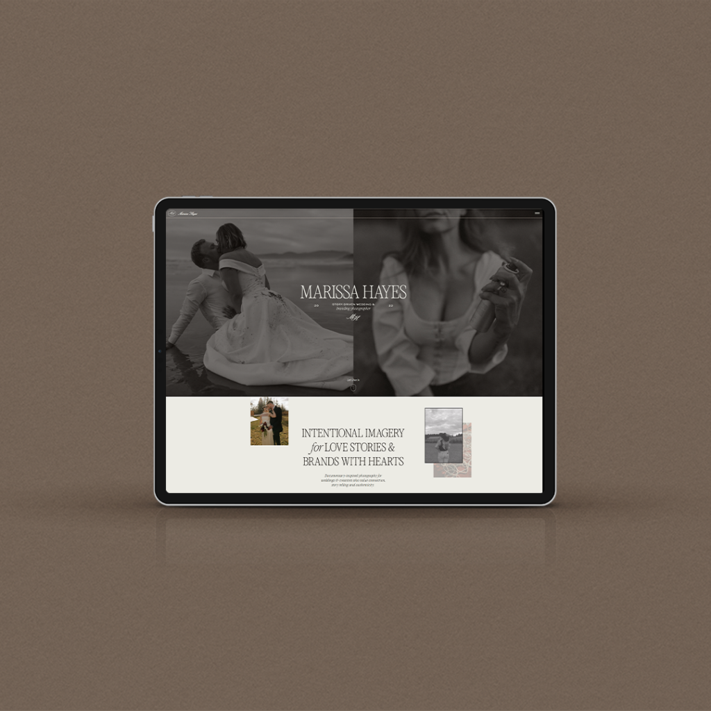 Photography website showing how to convert into clients